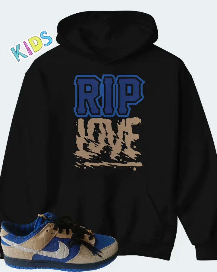 Nike Dunk Low By You Blue Tan Matching Kid's Hoodie
