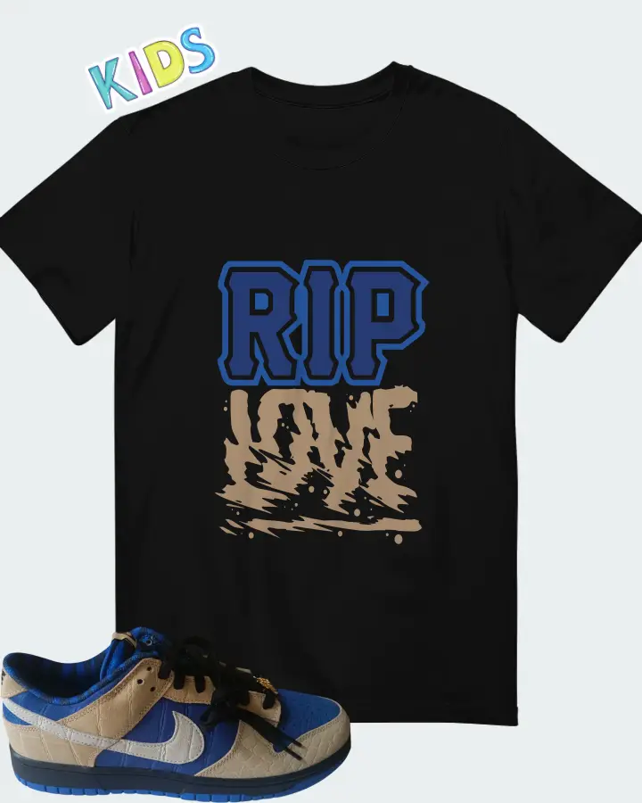 Nike Dunk Low By You Blue Tan Matching Kid's T-Shirt