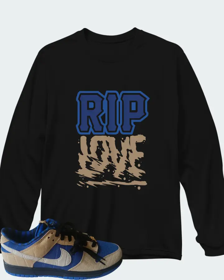 Nike Dunk Low By You Blue Tan Matching Long Sleeve T-Shirt