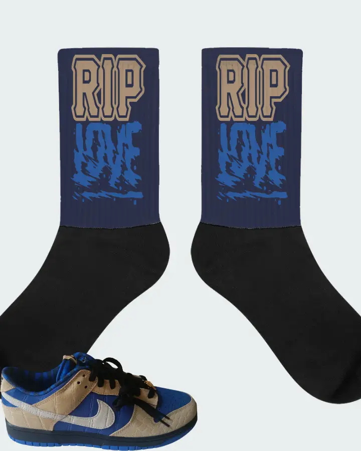 Nike Dunk Low By You Blue Tan Matching Socks