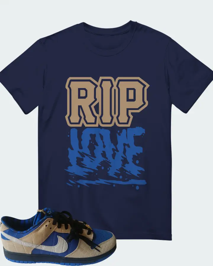 Nike Dunk Low By You Blue Tan Matching T-Shirt