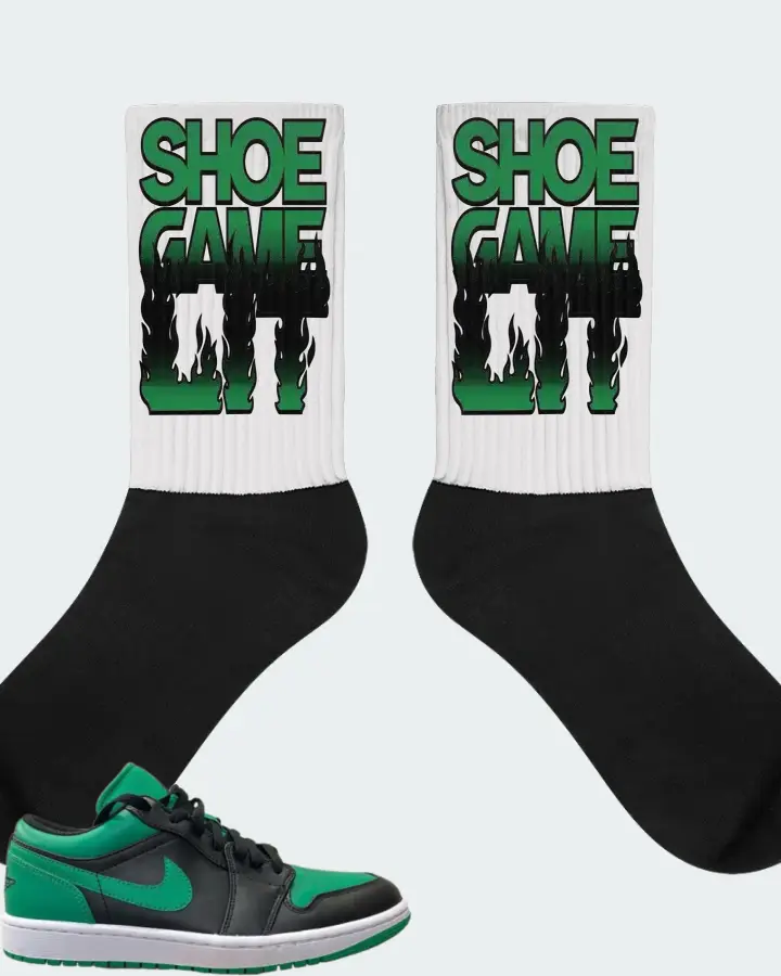 Jordan 1 Low Sneaker Matching White Socks - Shoe Game Lit Refreshed