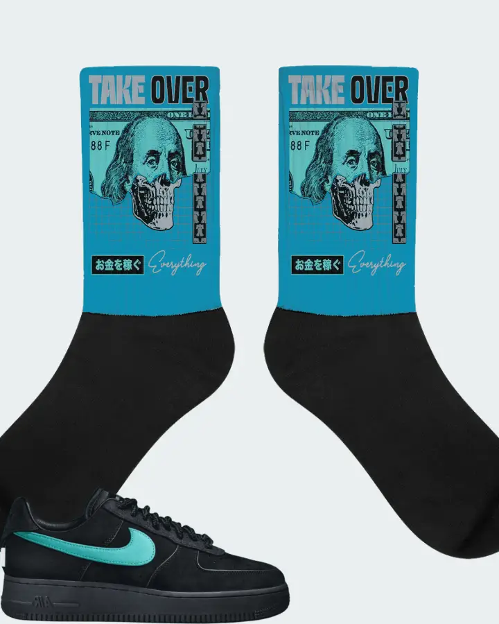 Nike Air Force 1 Low Tiffany & Co. 1837 Sneaker Matching Aqua Socks - Take Over