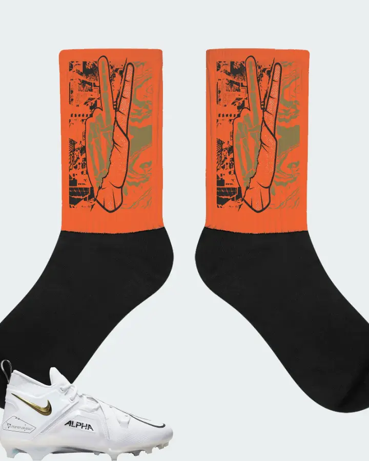 Nike Alpha Menace Pro 3 Sneaker Matching Orange Socks - Peace of mind