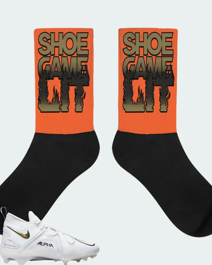 Nike Alpha Menace Pro 3 Sneaker Matching Orange Socks - Shoe Game Lit Refreshed