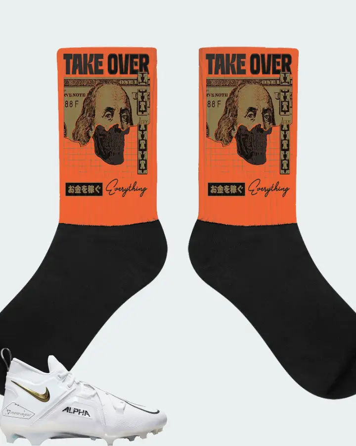 Nike Alpha Menace Pro 3 Sneaker Matching Orange Socks - Take Over