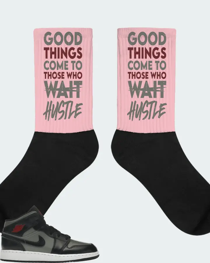 Jordan 1 Mid Sneaker Matching Pink Socks - Good Things Come