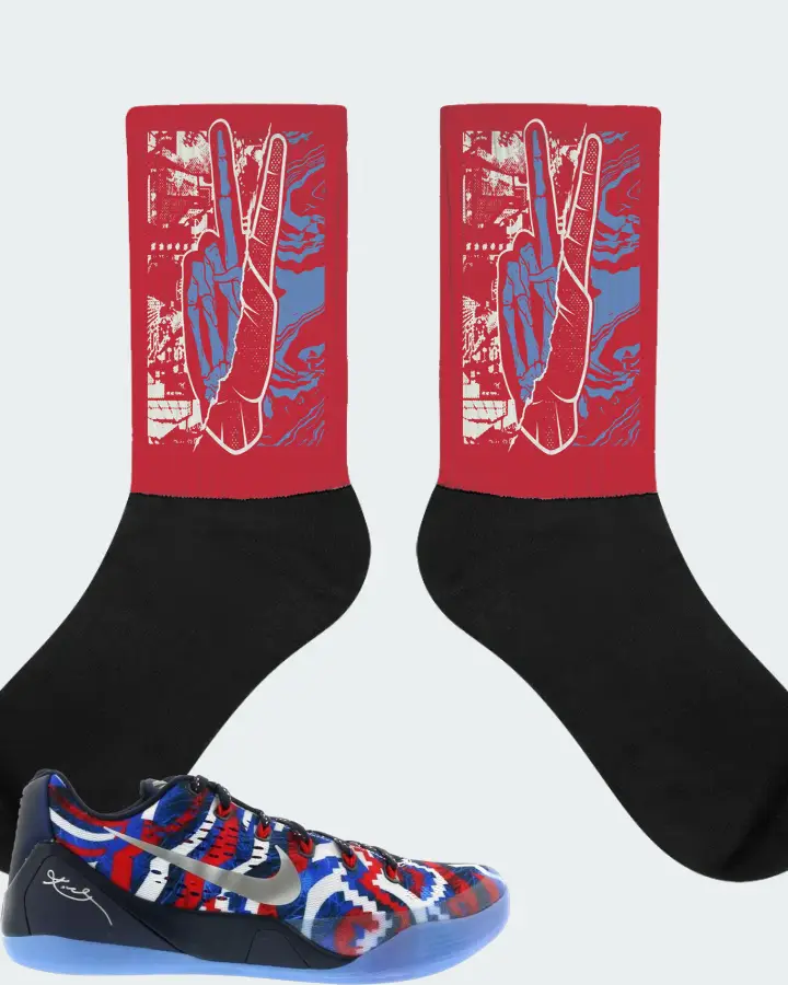 Nike Kobe 9 EM Low Sneaker Matching Red Socks - Peace of mind