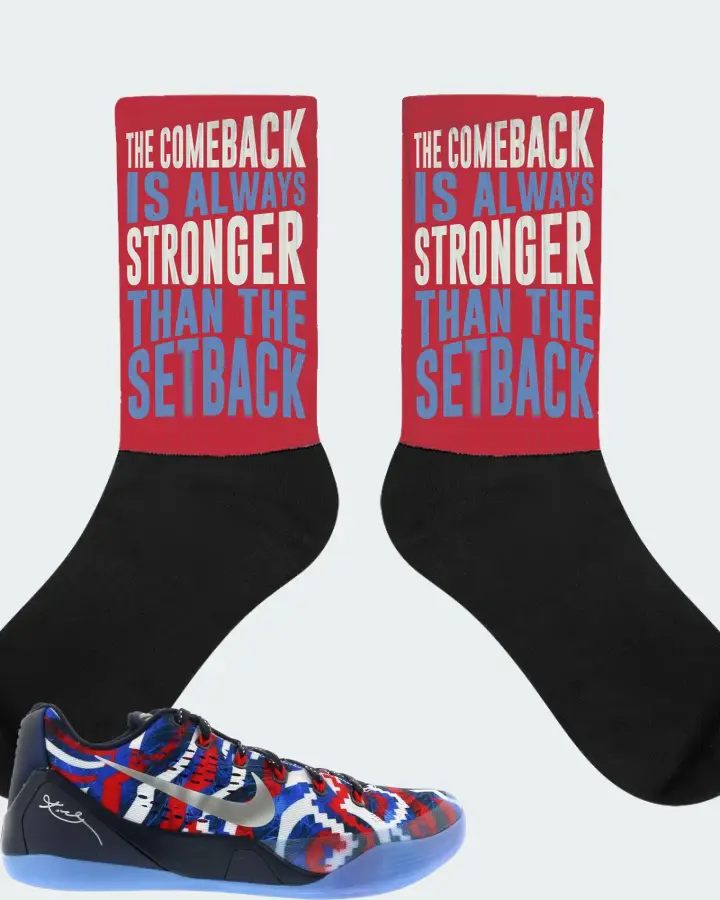 Nike Kobe 9 EM Low Sneaker Matching Red Socks - The Comeback