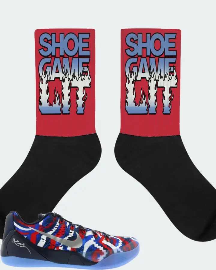 Nike Kobe 9 EM Low Sneaker Matching Red Socks - Shoe Game Lit Refreshed