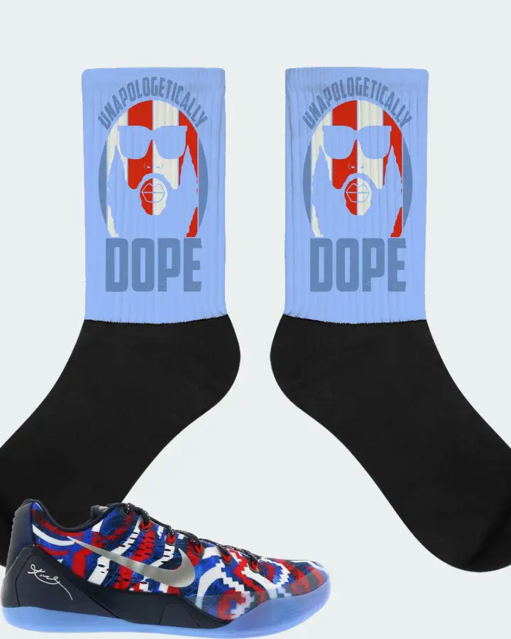 Nike Kobe 9 EM Low Sneaker Matching Carolina Blue Socks - UNAPOLOGETICALLY DOPE Man