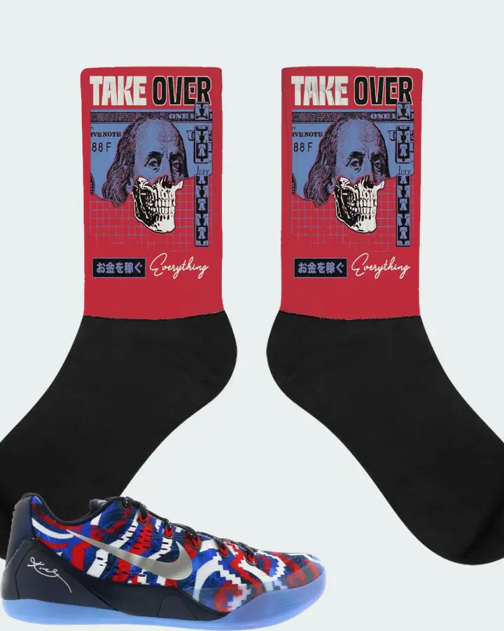 Nike Kobe 9 EM Low Sneaker Matching Red Socks - Take Over