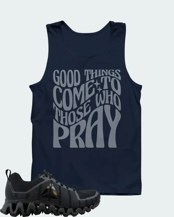 Reebok Zigwild TR 5.0 Sneaker Matching Navy Tank Top - Good Things Come To Those Who Pray