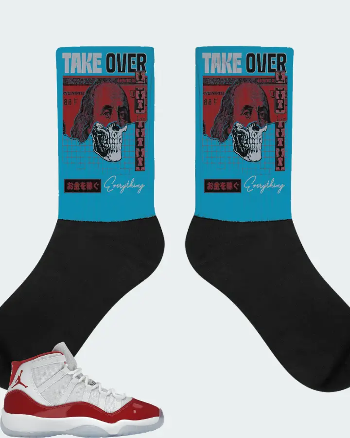 Jordan 11 Retro Sneaker Matching Aqua Socks - Take Over