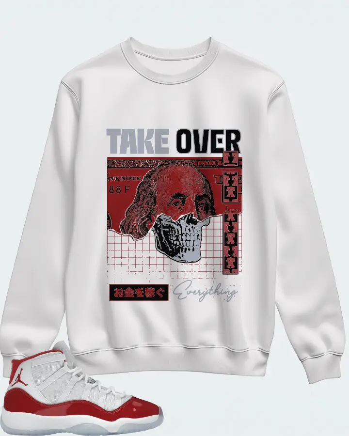 Jordan 11 Retro Sneaker Matching White Sweatshirt - Take Over
