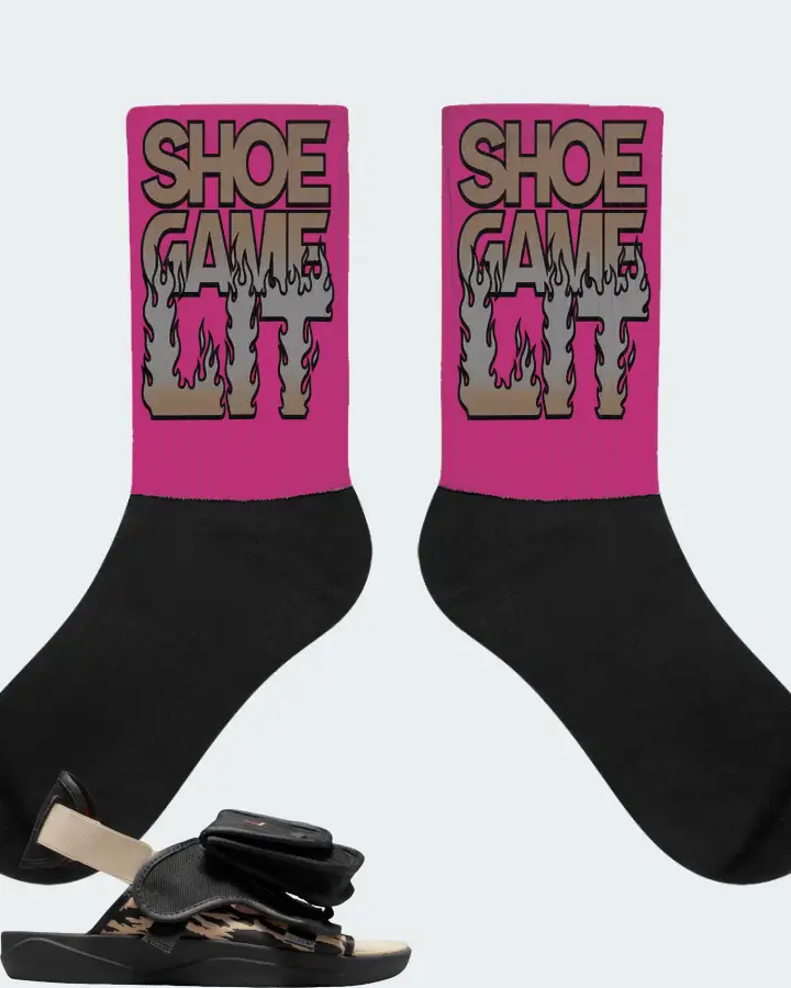 Jordan LS Slide Sneaker Matching Berry Socks - Shoe Game Lit Refreshed