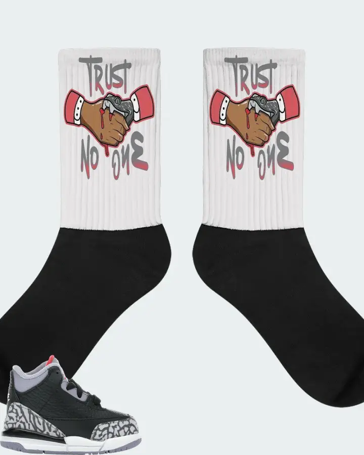 Jordan 3 Retro Sneaker Matching White Socks - Trust No One