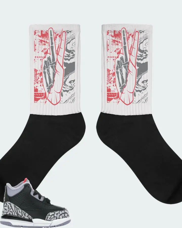 Jordan 3 Retro Sneaker Matching White Socks - Peace of mind