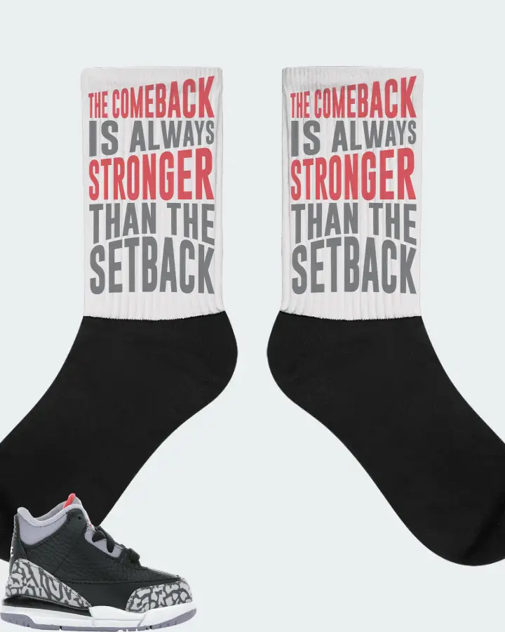 Jordan 3 Retro Sneaker Matching White Socks - The Comeback