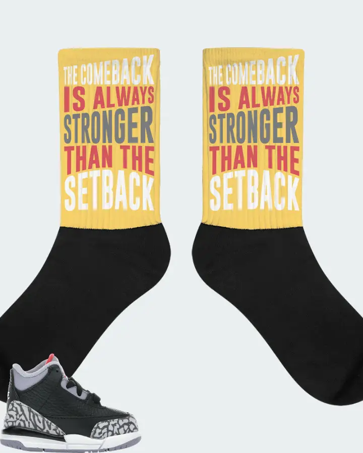 Jordan 3 Retro Sneaker Matching Yellow Socks - The Comeback