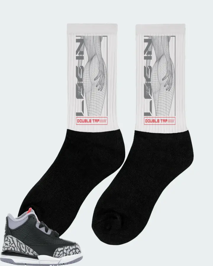 Jordan 3 Retro Sneaker Matching White Socks (LOGIN) - View 3