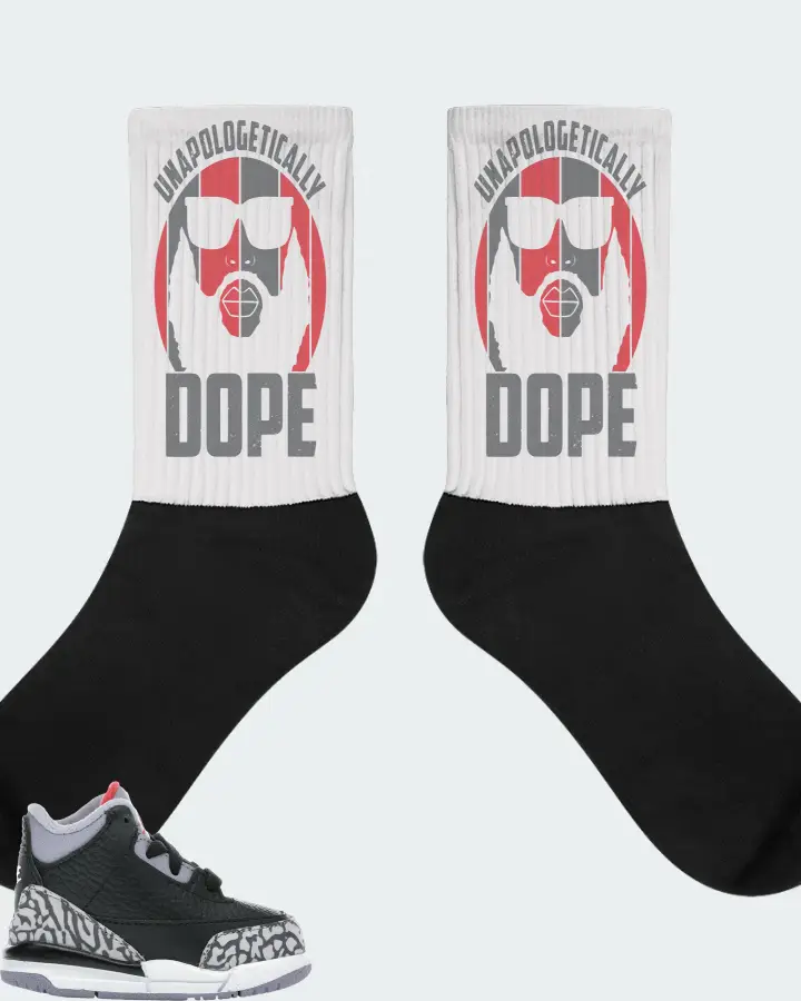 Jordan 3 Retro Sneaker Matching White Socks - UNAPOLOGETICALLY DOPE Man