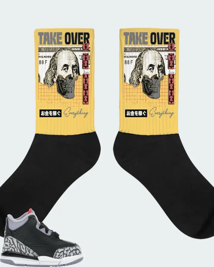 Jordan 3 Retro Sneaker Matching Yellow Socks - Take Over