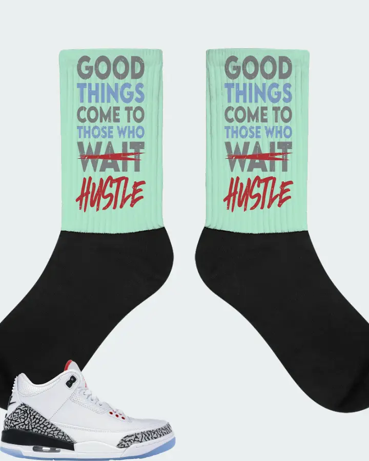 Jordan 3 Retro Sneaker Matching Mint Socks - Good Things Come