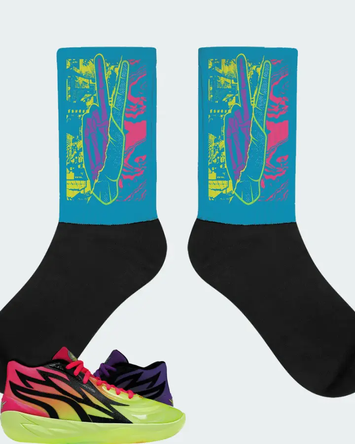 Puma LaMelo Ball MB.02 Sneaker Matching Aqua Socks - Peace of mind