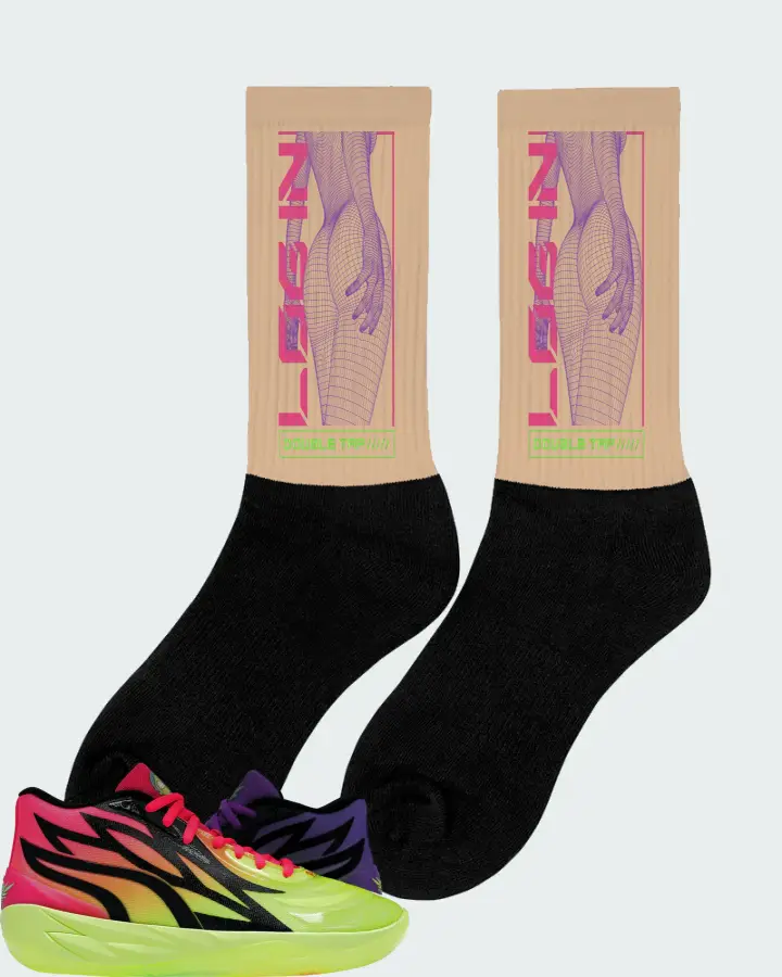 Puma LaMelo Ball MB.02 Sneaker Matching Cream Socks (LOGIN) - View 3