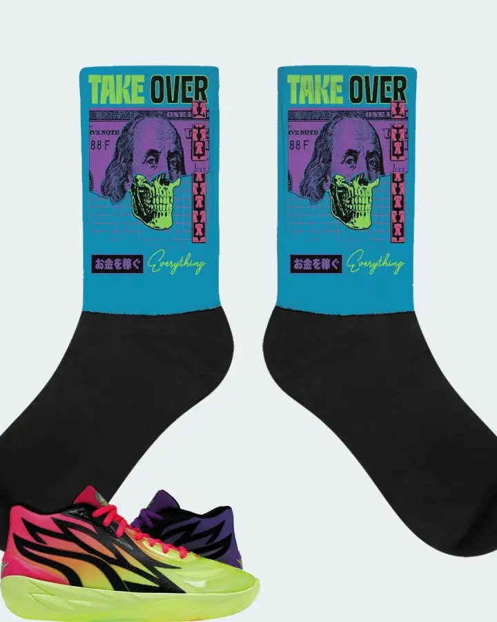 Puma LaMelo Ball MB.02 Sneaker Matching Aqua Socks - Take Over