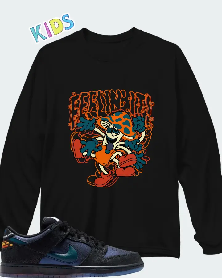 Bluetile Skateshop x Nike SB Dunk Low Monarch Matching Kid's Long Sleeve T-Shirt