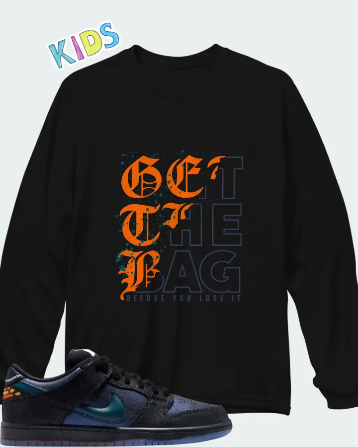 Bluetile Skateshop x Nike SB Dunk Low Monarch Matching Kid's Long Sleeve T-Shirt