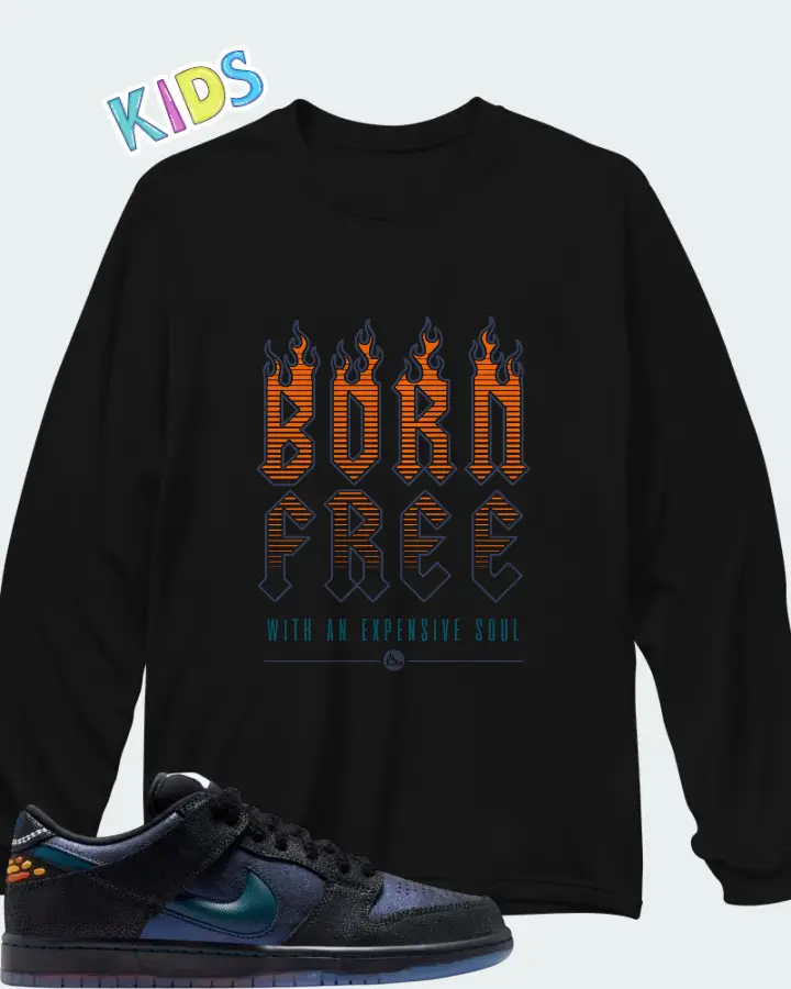 Bluetile Skateshop x Nike SB Dunk Low Monarch Matching Kid's Long Sleeve T-Shirt