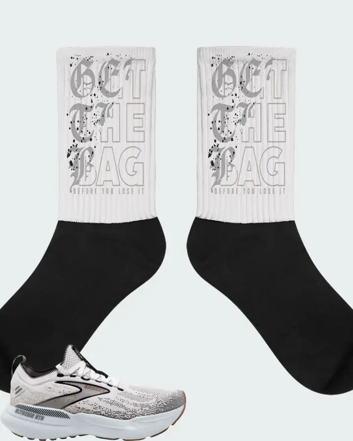 Brooks Glycerin StealthFit GTS 21 White Grey Black Matching Socks