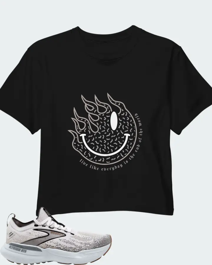 Brooks Glycerin StealthFit GTS 21 White Grey Black Matching Crop Top