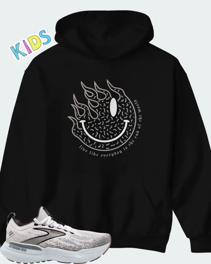 Brooks Glycerin StealthFit GTS 21 White Grey Black Matching Kid's Hoodie