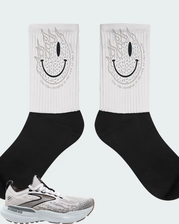 Brooks Glycerin StealthFit GTS 21 White Grey Black Matching Socks