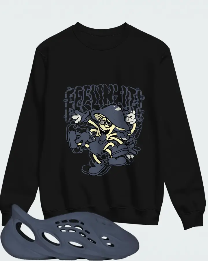 Yeezy Foam Runner Mineral Blue Matching Sweatshirt