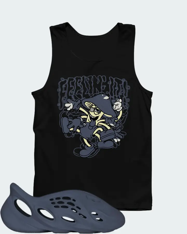 Yeezy Foam Runner Mineral Blue Matching Tank Top