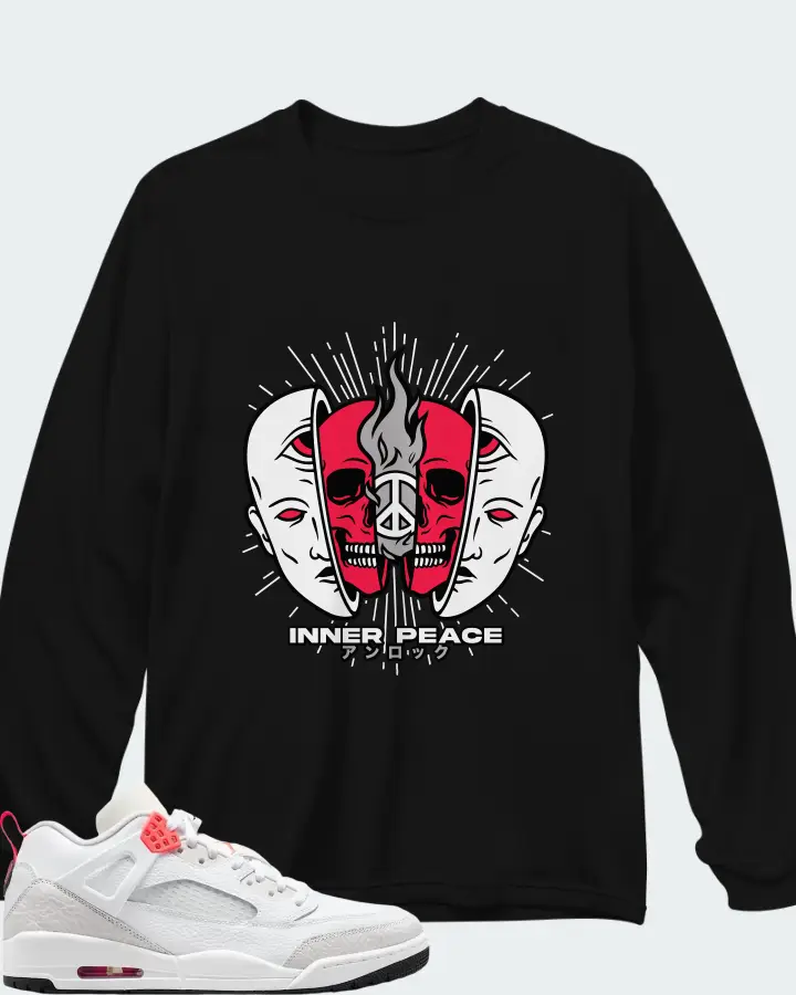 Air Jordan Spizike Low White Vast Grey Matching Long Sleeve T-Shirt