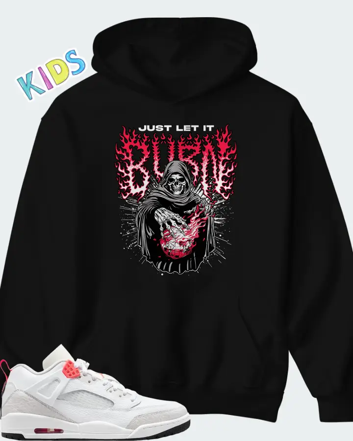 Air Jordan Spizike Low White Vast Grey Matching Kid's Hoodie