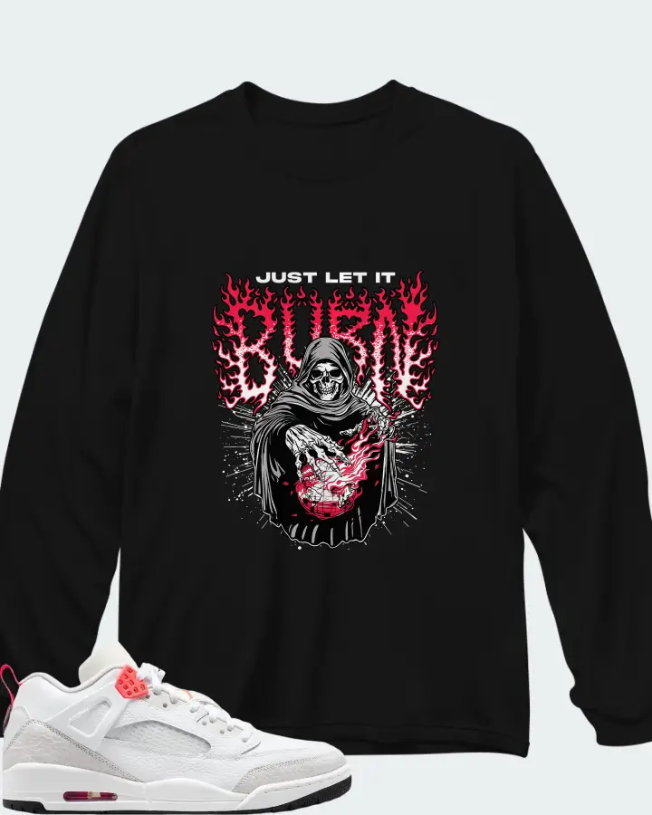 Air Jordan Spizike Low White Vast Grey Matching Long Sleeve T-Shirt