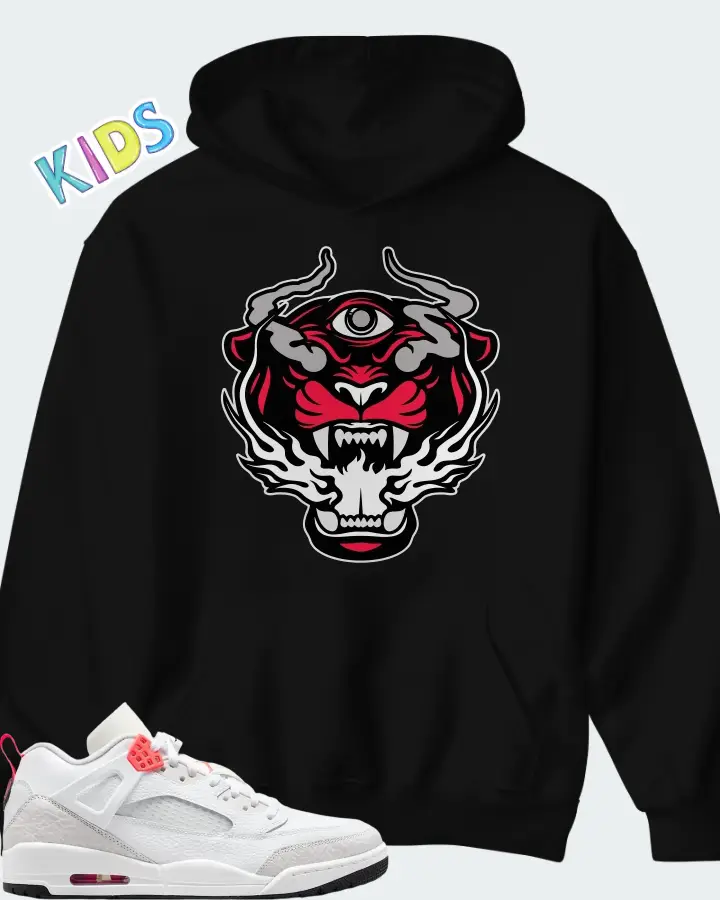 Air Jordan Spizike Low White Vast Grey Matching Kid's Hoodie