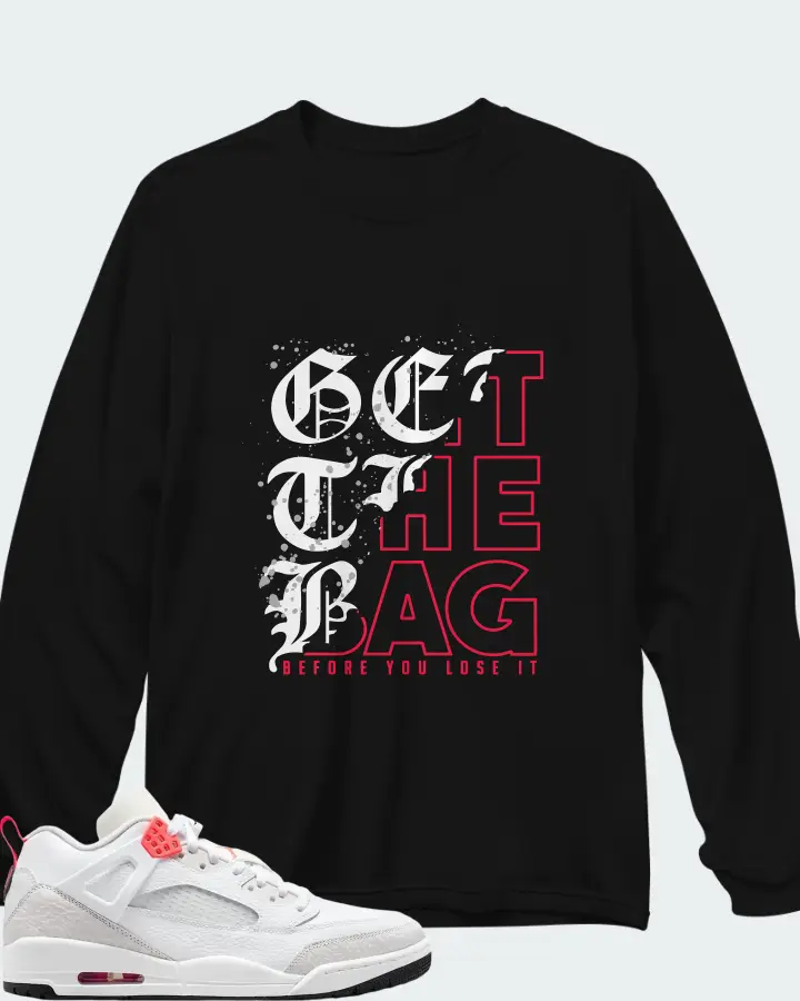 Air Jordan Spizike Low White Vast Grey Matching Long Sleeve T-Shirt