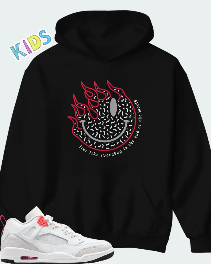 Air Jordan Spizike Low White Vast Grey Matching Kid's Hoodie