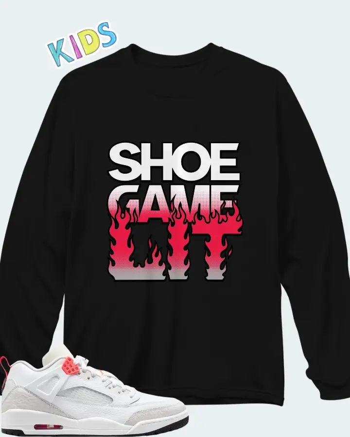 Air Jordan Spizike Low White Vast Grey Matching Kid's Long Sleeve T-Shirt