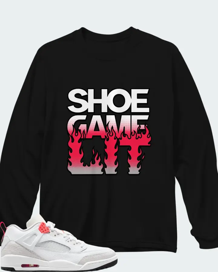 Air Jordan Spizike Low White Vast Grey Matching Long Sleeve T-Shirt
