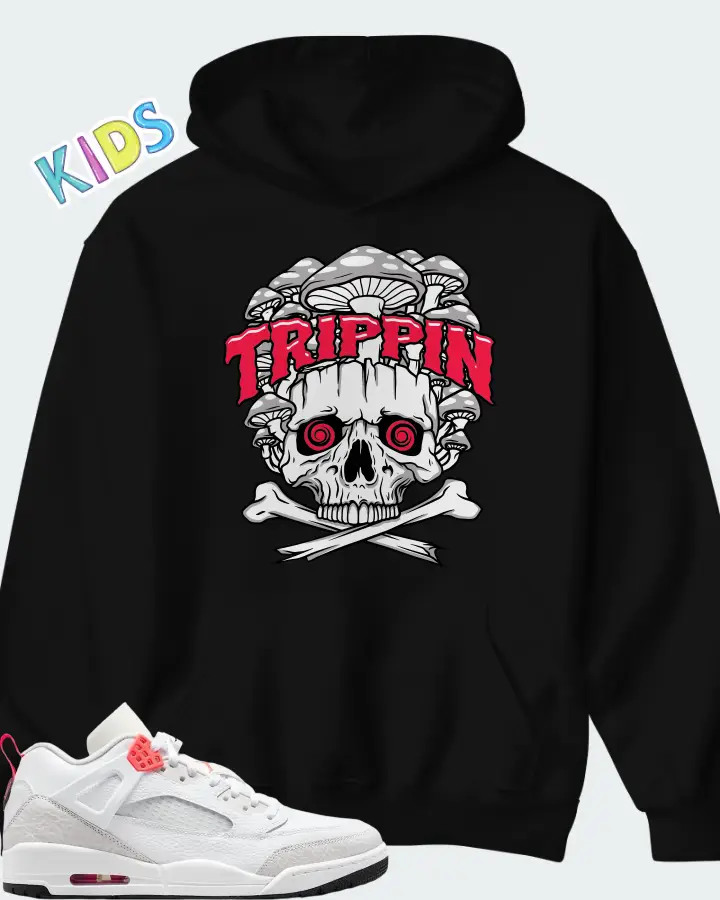 Air Jordan Spizike Low White Vast Grey Matching Kid's Hoodie