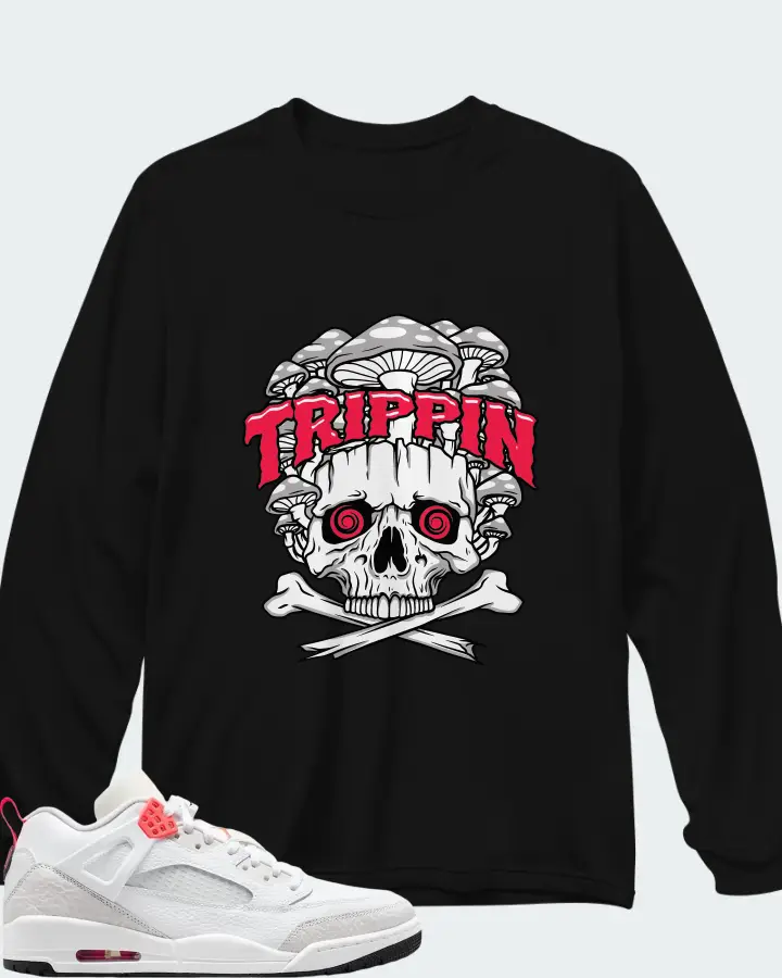 Air Jordan Spizike Low White Vast Grey Matching Long Sleeve T-Shirt